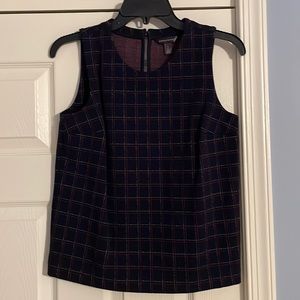 Banana republic shell. Navy with white and pink plaid. Size small